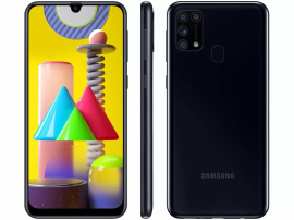 Smartphone Samsung Galaxy M31 128GB 4G Wi-Fi Tela 6.4'' Dual Chip 6GB RAM Cmera Qudrupla + Selfie 32MP - Preto